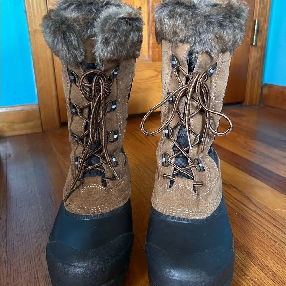 Land End’s Women’s Size 10 Brown & Black Waterproof Winter Boots